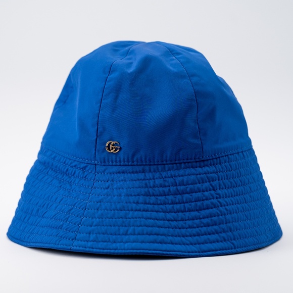 size S - Gucci GG Blue Brella Cloche Bucket Hat Cap - Picture 1 of 7
